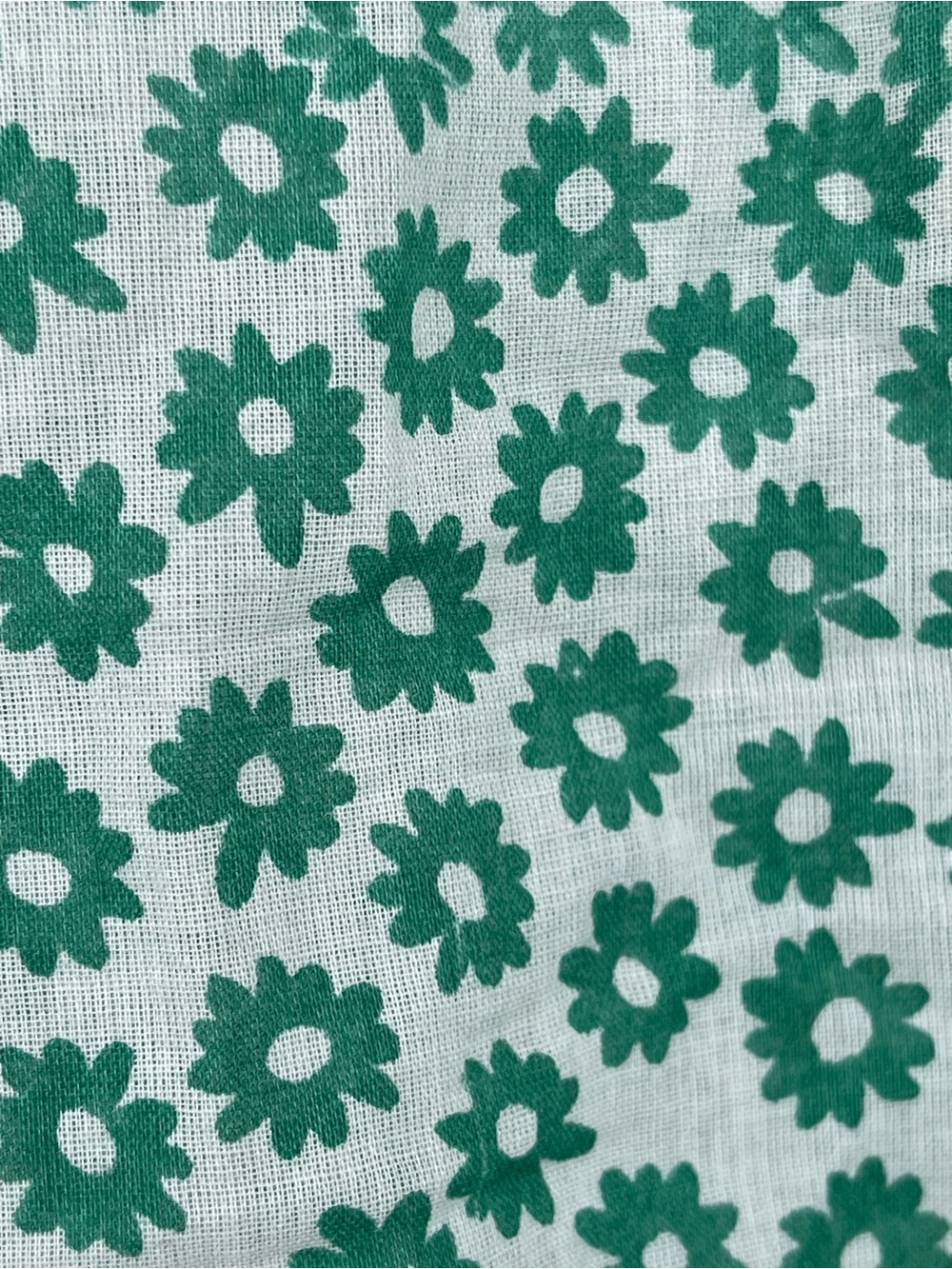 Mahogany Cleo Tunic Top 1X Green Floral Cotton Block Print Boho Cottagecore - Picture 5 of 10